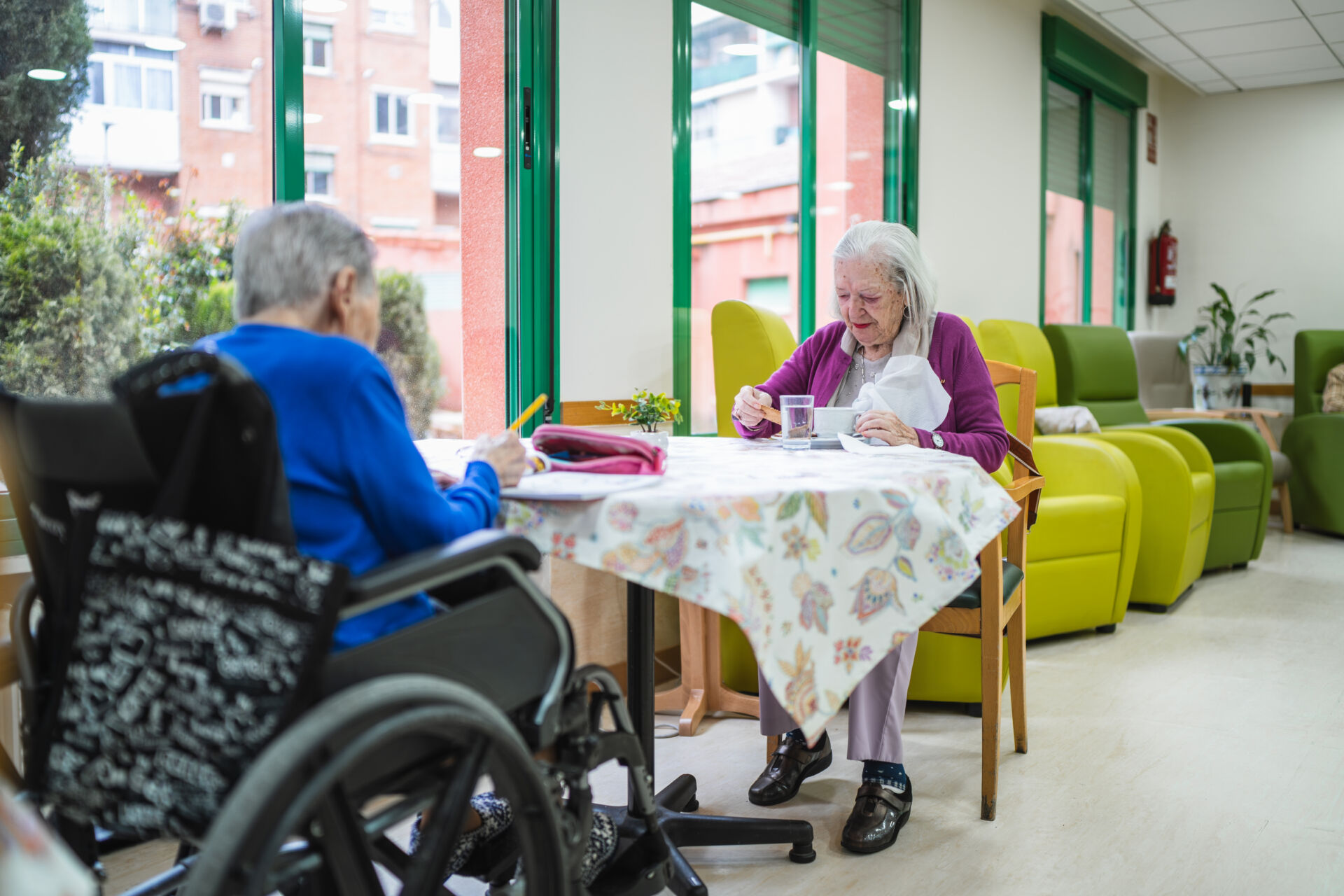 Attentive carers supporting daily needs with dementia support