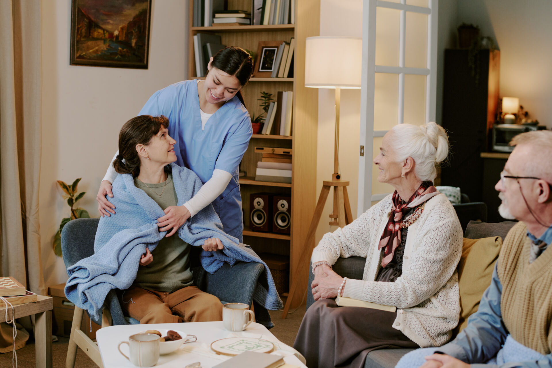 Care staff delivering dignity-led support
