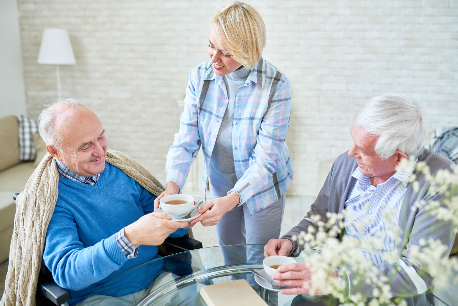 Care home environment encouraging connection