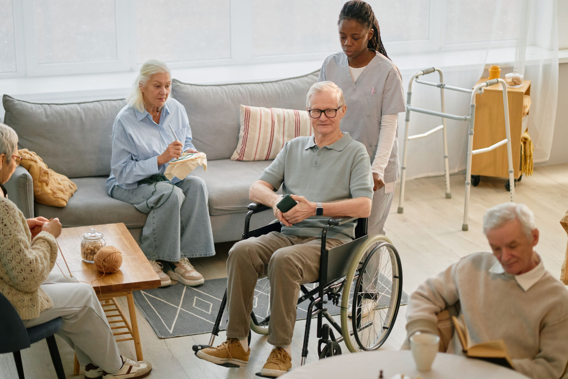 Care home lounge designed for comfort and connection
